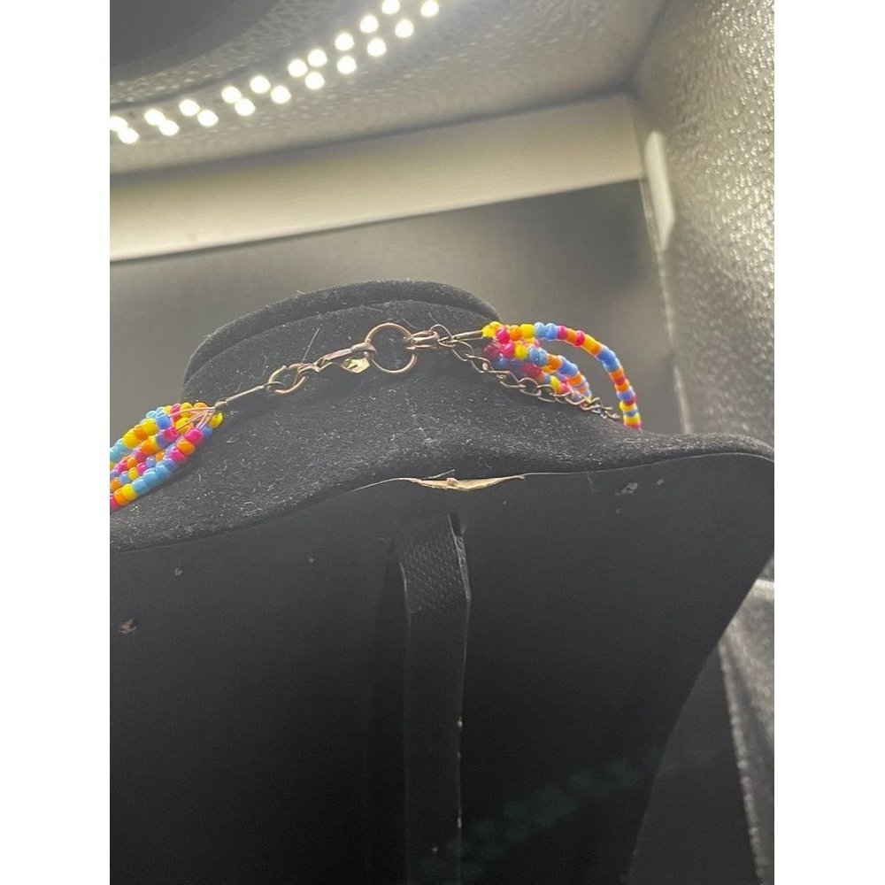 Seed Bead Multi Colored Multi Layered Statement N… - image 6